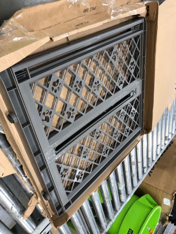 Photo 3 of **USED** MYPET North States Paws Portable Pet Gate: 26-40" Wide. Pressure Mount. No Tools Needed. Made in USA. Dog Gate 23" Tall, Expandable, Durable Dog Gates for Doorways, Fieldstone Gray