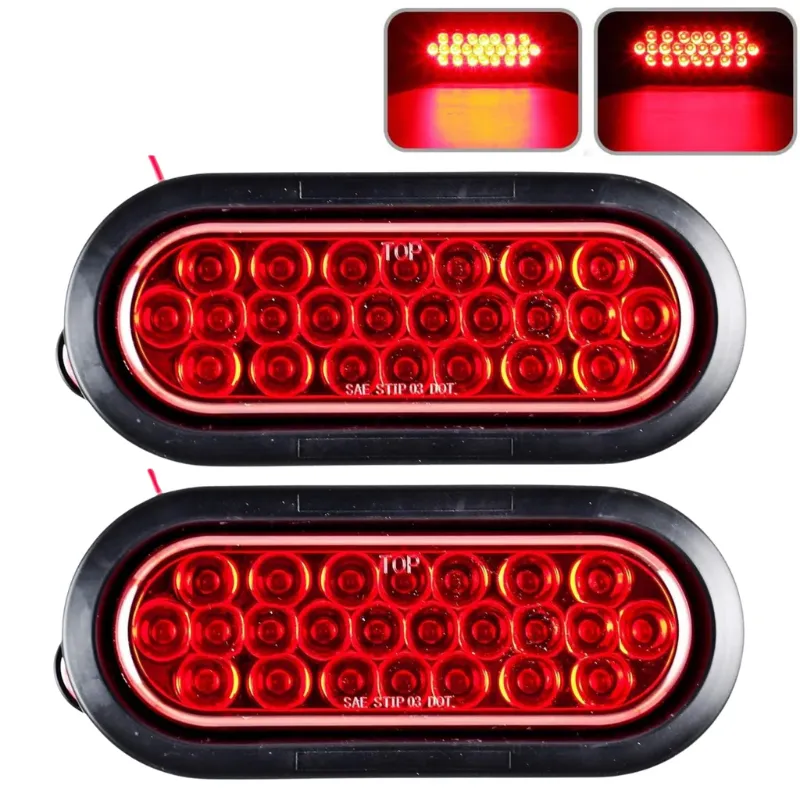 Photo 1 of ***STOCK PHOTO REFERENCE ONLY***
6 BOXES***
Red/White/Amber 4" Round 24 LED Stop Turn Tail Light Reverse Backup Parking Running Lights 3 Wire Pigtail Plug Grommet Trucks Trailer RV Boat Camper Dump Truck IP67 Waterproof DOT Certified 12V
