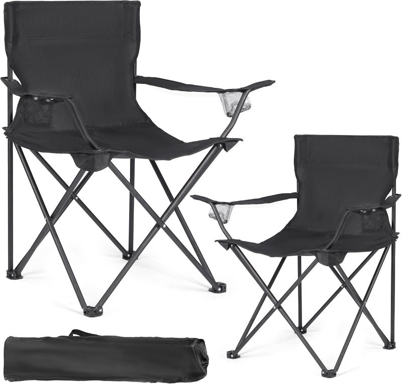 Photo 1 of ***STOCK PHOTO REFERENCE ONLY***
2 Pack Camping Chairs -Lightweight and Supportive Chairs for Adult and Lightweight Individuals - Compact, Durable, and Portable - Ideal for Camping, Hiking, Beach, and Picnics -Carry Bag DEEP BLUE