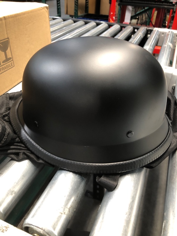 Photo 1 of Motorcycle Half Helmets with Face Shield, German Style Motorcycle Helmet for Adult Men Women, DOT Approved Retro Half Shell Helmet for Moped Cruiser Scooter (X-Large, 1Matt Black)