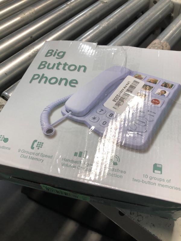 Photo 2 of ***CHECK CLERK NOTES*** Excelltel Big Button Phone for Seniors, Corded Landline Telephone with Handsfree Function and 9 Groups of Memory, One-Touch Dialling,Suitable People with Vision Disorders/Hearing Damage (EX-LD-858HF)