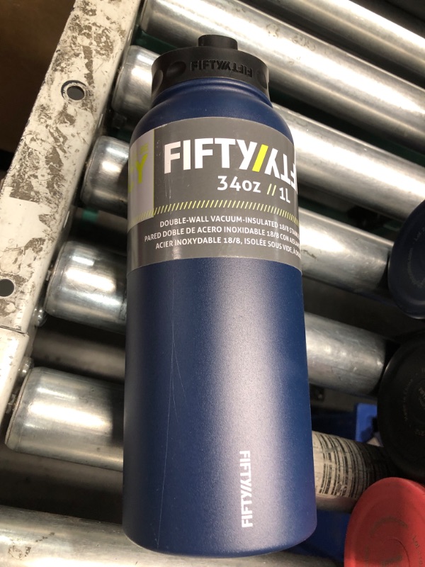 Photo 2 of ***CHECK CLERK NOTES*** Fifty Fifty 34-oz. Stainless Steel Vacuum Insulated Bottle with Flip Straw Lid
