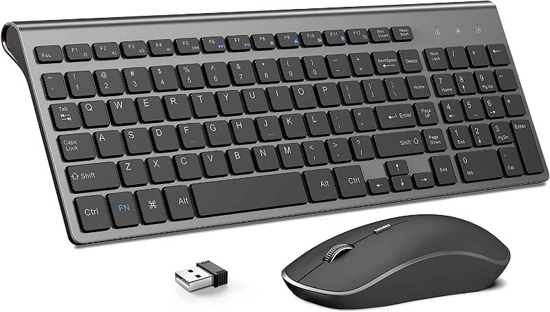 Photo 1 of ***STOCK PHOTO REFERENCE ONLY***Wireless Keyboard and Mouse, 2.4G Ergonomic and Slim Wireless Computer Keyboard Mouse Designed for Windows, PC, Laptop,Tablet - Black Grey