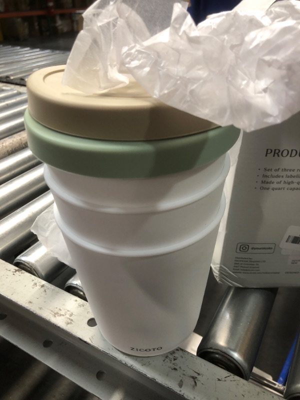 Photo 1 of ZICOTO Set of 3 Reusable Ice Cream Containers 1 Quarts ea. - Perfect for Homemade Sorbet, Frozen Yogurt Or Gelato - Stackable Storage Pint Containers, Stickers And Lids Stores Easily In Freezer