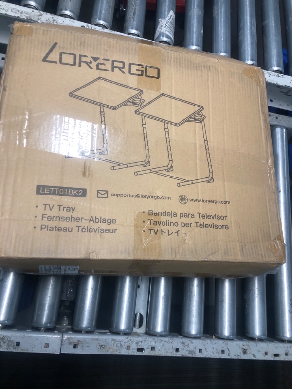 Photo 4 of (READ FULL POST) LORYERGO TV Tray Table - [2 Packs] Adjustable TV Dinner Tray Tables with 6 Height and 3 Tilt Angle