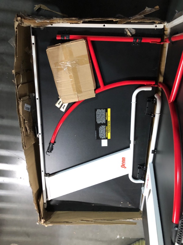 Photo 8 of ***USED - DAMAGED - SEE PICTURES - LIKELY MISSING PARTS***
Penn Easy Setup Full Size Table Tennis Table – 100% Preassembled – Sets up in Under 5 Minutes – Play Anywhere – Compact Storage – Ping Pong Table with 2 Paddles and 2 Balls