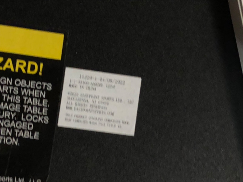 Photo 5 of ***USED - DAMAGED - SEE PICTURES - LIKELY MISSING PARTS***
Penn Easy Setup Full Size Table Tennis Table – 100% Preassembled – Sets up in Under 5 Minutes – Play Anywhere – Compact Storage – Ping Pong Table with 2 Paddles and 2 Balls