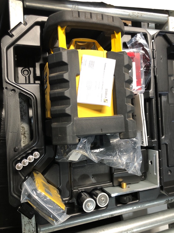 Photo 3 of ***USED - LIKELY MISSING PARTS - UNABLE TO VERIFY FUNCTIONALITY - SEE PICTURES***
Stabila LAR350 Fully Self-Leveling Rotary Laser 9-piece Kit Interior/Exterior Horizontal, Vertical Levelling, Dual-Slope, Section Mode, LED Assist, Manual Alignment, Motion 