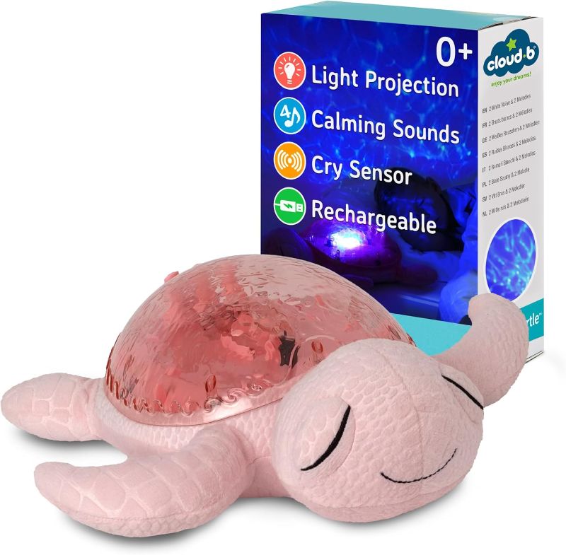 Photo 1 of ??Cloud b Ocean Projector Nightlight with 2 White Noises & 2 Soothing Sounds | Adjustable Settings | Cry Sensor | Tranquil Turtle - Pink (Rechargeable)
