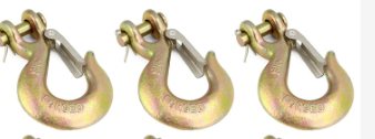 Photo 1 of QWORK Safety Chain Hooks, 3 Pack 5/16" Forged G70 Steel Safety Chain Hook with Latch, for Deck Tow Winch Truck Trailer, 14,000 Lb Load