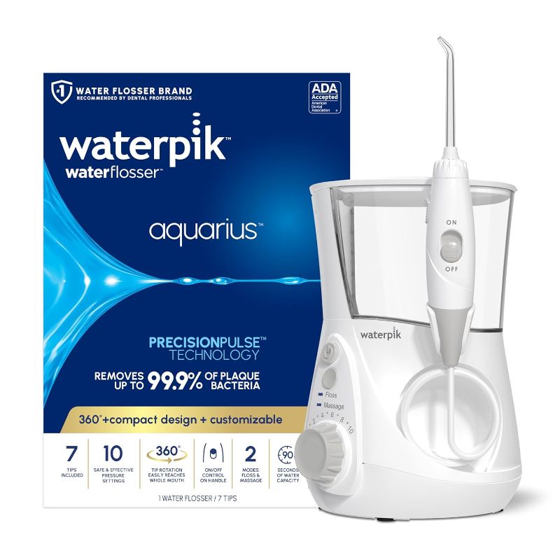 Photo 1 of ***(PARTS ONLY/ NON-FUNCTIONAL/ NO RETURNS OR REFUNDS) ***
Waterpik Aquarius Water Flosser Professional For Teeth, Gums, Braces, Dental Care, Electric Power With 10 Settings, 7 Tips For Multiple Users And Needs, ADA Accepted, White WP-660, Packaging May V