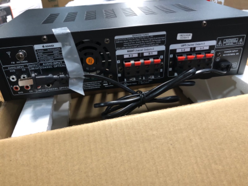 Photo 1 of Donner Stereo Receivers Home Audio Amplifier, Premium 1000W Max Power 4 Channel Amplifier with Bluetooth 5.0, USB, FM, 2 Mic-in, Echo, RCA, Optical/Coaxial Input for Home, Karaoke, Theater Speakers