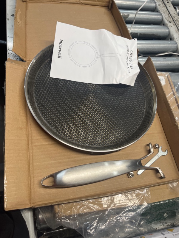 Photo 1 of ***USED****

Innerwell Stainless Steel Crepe Pan - 11inch Nonstick Crepe Pan, Stainless Steel Honeycomb Coating Pancake Pan, Non Stick Flat Skillet Tawa Dosa Tortilla Griddle Pan, Induction Compatible, PFOA Free