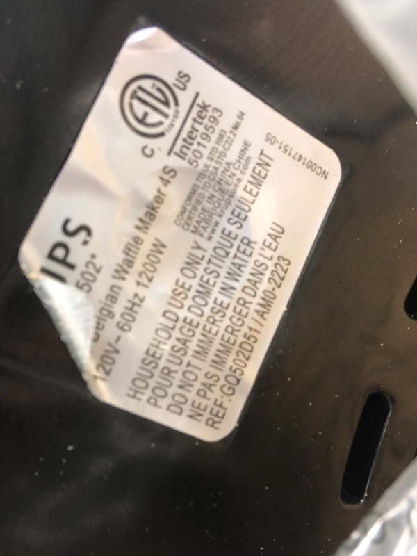 Photo 3 of **MINOR DAMAGE USED**
KRUPS 4-Slice Belgian Waffle Maker: Stainless Steel, 5 Browning Levels, Audible Ready Beep, Removable Plates, 1200W, Silver/Black - Perfect for Family Breakfasts