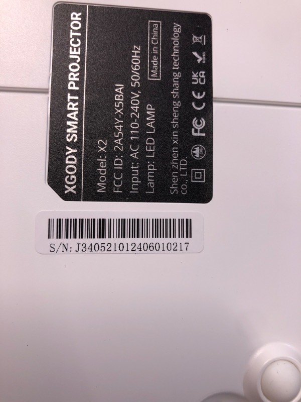 Photo 2 of Mini Smart Projector, XGODY X2 Android 12 Portable HD Projector 12000L 1080P Support with WiFi and Bluetooth, Electric Focus/Keystone, Built-in Netflix, YouTube 8000+ APP, Tripod Included(Pearl White)