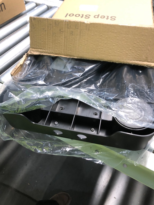 Photo 1 of Ronlap One Step Stools for Adults, Portable Safety Step Platform for Seniors Small Plastic Bedside Step Stool Mobility Wide Step Stools Elderly Assistance for Shower Bed Car Stair Outdoor, Black-Gray