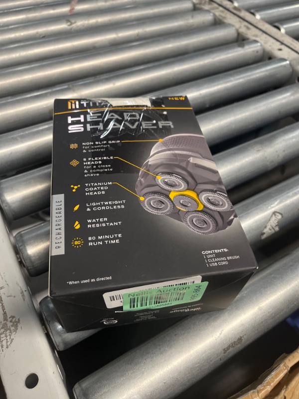 Photo 4 of Microtouch Titanium Electric Head Shaver - Rechargeable Head and Face Shaver for Men, Cordless Razor, Hypoallergenic Wet/Dry Shaving, Precision Head Trimmer, Lithium Power, Battery Powered