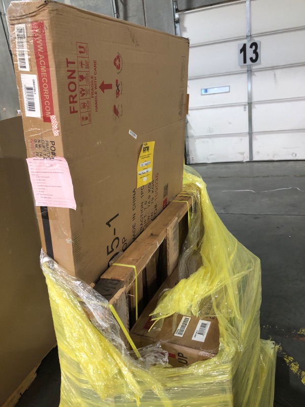 Photo 1 of ***TRUCK/TRAILER PICKUP ONLY***
Acme Edwyn Transitional Wood and Marble Rectangular Dining Table in White/Brown
