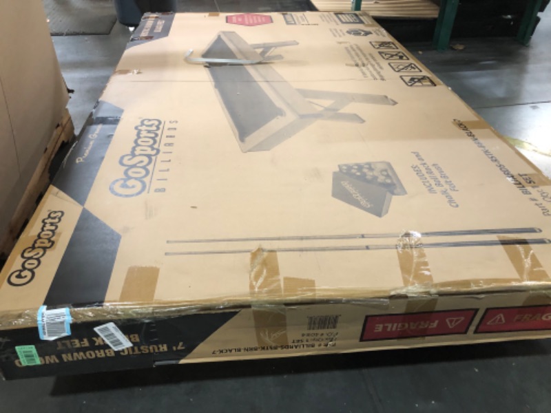 Photo 1 of GoSports 7 ft Pool Table with Wood Finish - Modern Billiards Table with 2 Cue Sticks, Balls, Rack, Felt Brush and Chalk - Choose Your Style