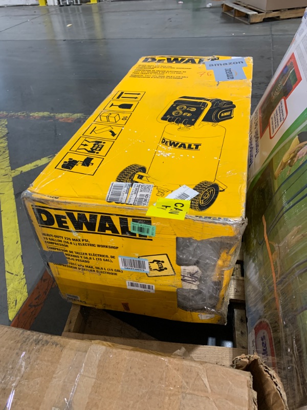 Photo 1 of ***MAJOR DAMAGE - MISSING PARTS - SEE COMMENTS***
DEWALT Vertical Portable Compressor, 1.9 Hp 200 Psi Oil Free High Pressure Low Noise (D55168)