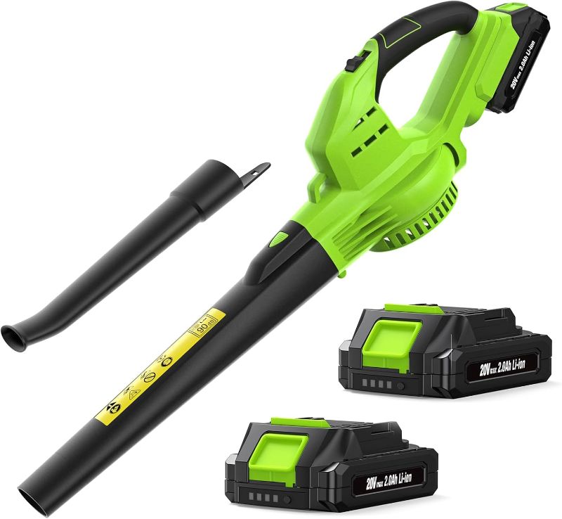 Photo 1 of ***JUST THE HANDLE - NO BATTERIES OR ACCESSORIES***
Anykit Leaf Blower, Cordless Leaf Blower with Battery and Charger, 20V Electric Leaf Blower Cordless, 2 Speed Modes, Handheld Lightweight Blower for Blowing Patio/Driveway (Green)