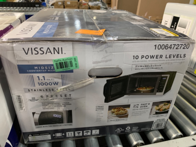 Photo 2 of ***USED - DIRTY - UNABLE TO TEST***
Vissani 1.1 Cu. ft. Countertop Microwave in Fingerprint Resistant Stainless Steel