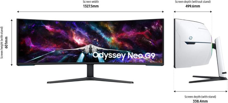 Photo 2 of ***FACTORY SEALED - OPENED TO CONFIRM S/N**
SAMSUNG 57' Odyssey Neo G9 Series Dual 4K UHD 1000R Curved Gaming Monitor, 240Hz, 1ms with DisplayPort 2.1, Quantum Mini-LED, DisplayHDR 1000, AMD FreeSync Premium Pro, LS57CG952NNXZA, 2023