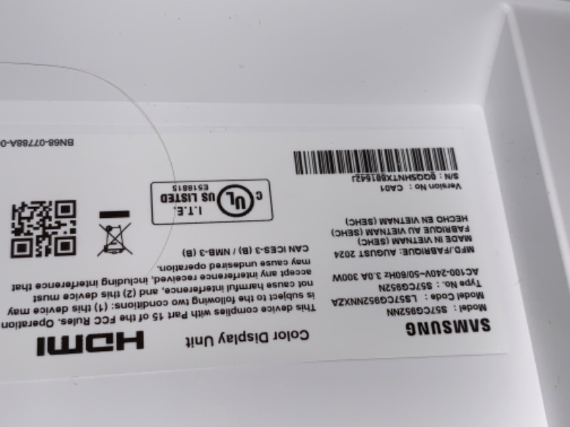 Photo 10 of ***FACTORY SEALED - OPENED TO CONFIRM S/N**
SAMSUNG 57' Odyssey Neo G9 Series Dual 4K UHD 1000R Curved Gaming Monitor, 240Hz, 1ms with DisplayPort 2.1, Quantum Mini-LED, DisplayHDR 1000, AMD FreeSync Premium Pro, LS57CG952NNXZA, 2023