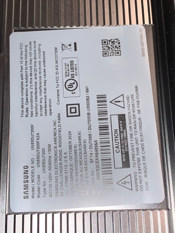 Photo 5 of ***SCRATCHES ACROSS SCREEN***
SAMSUNG 55-Inch Class Crystal UHD 4K DU7200 Series HDR Smart TV w/Object Tracking Sound Lite, PurColor, Motion Xcelerator, Mega Contrast, Q-Symphony (UN55DU7200, 2024 Model)