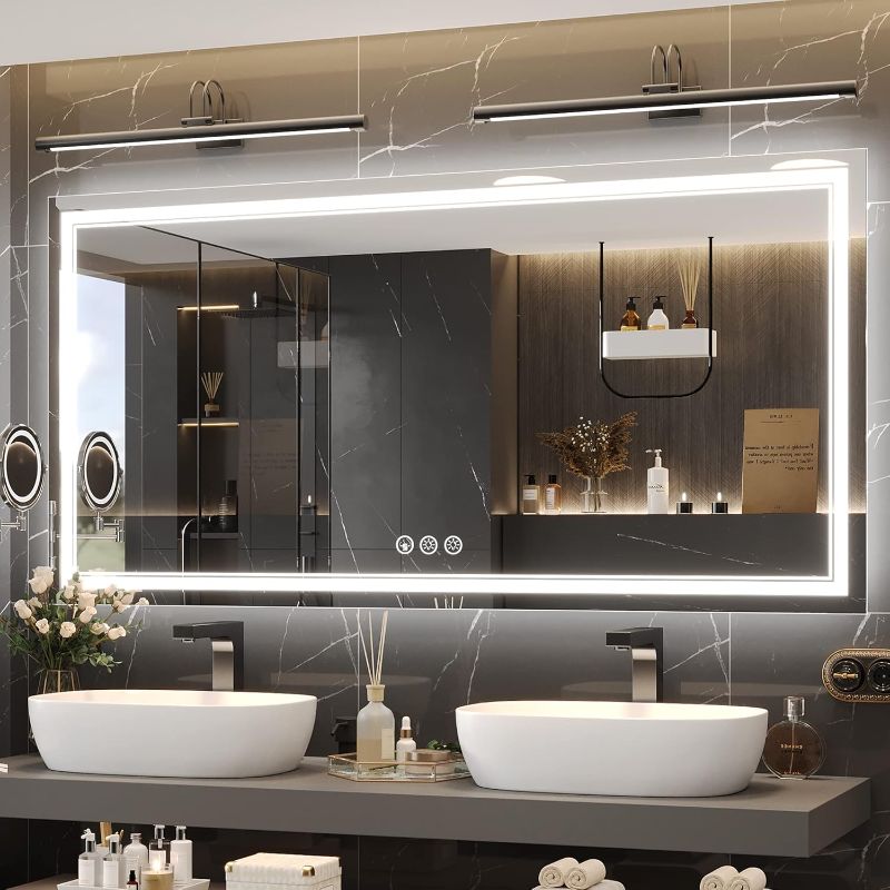 Photo 1 of ****TRUCK / TRAILER PICK UP*** ***POWERS ON - PERFECT***
72x36 Inch Led Mirror for Bathroom with Front Light and Backlit, Dimmable Anti Fog Wall Bathroom Mirror with Led Lights, Water Proof, Decor Vanity Mirror