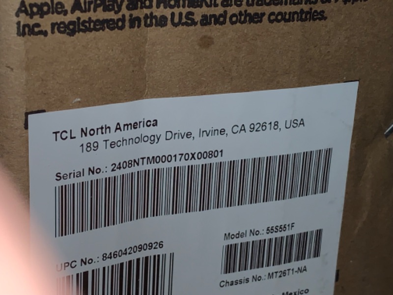 Photo 4 of ***USED - POWERS ON - UNABLE TO TEST FURTHER - MISSING LEGS***
TCL 55-Inch Class S5 UHD 4K LED Smart TV with Fire TV (55S551F, 2024 Model), Dolby Vision, HDR PRO+, Dolby Atmos, Alexa Built-in with Voice Remote, Apple AirPlay 2 Compatibility, Streaming Tel