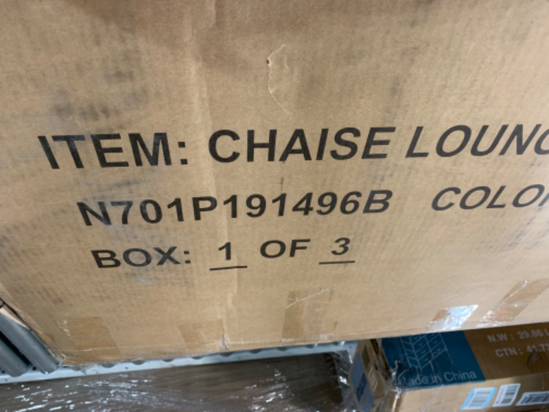 Photo 1 of ***TRUCK / TRAILER PIC UP*** **BOXES 3 OF 3***
55" Oversized Chenille Fabric Chaise Longue Indoor, Modern Comfy Thicked Upholstered Sofa Couch with Pillows, Charge Station & Cup Holders, Comfy Reclining Sleeper Chair (Blue Gray/55)
