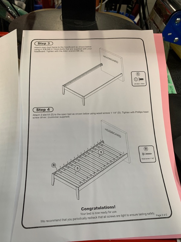 Photo 2 of ***NO HEADBOARD, SIDE RAILS ONLY, UNABLE TO IDENTIFY EXACT ITEM***
Platform Bed Frame, Unknown Size, Gray Paint