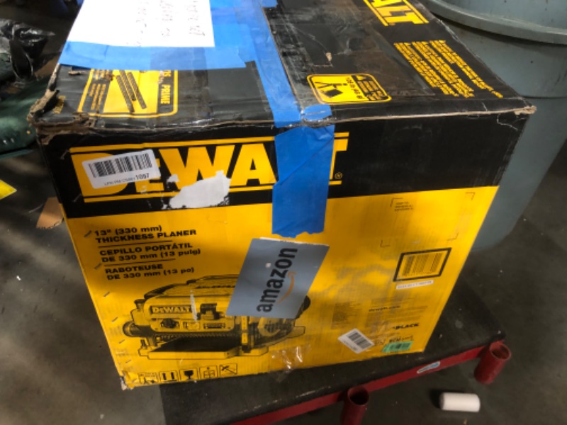 Photo 2 of ***HEAVILY USED - LIKELY MISSING PARTS - UNABLE TO TEST - SEE PICTURES***
DEWALT Planer, Thickness Planer, 13-Inch, 3 Knife for Larger Cuts, Two Speed 20,000 RPM Motor, Corded (DW735)