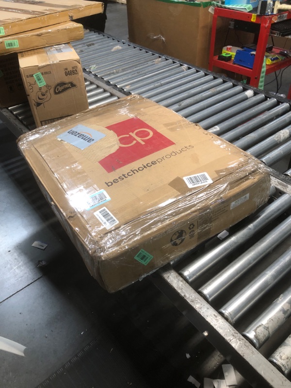 Photo 1 of Best Choice Products Folding Sewing Table Multipurpose Craft Station & Side Desk with Compact Design, Wheels, Shelves, Storage Trays, Pegs, Magnetic Doors, Metal Doorknobs - Light Blue