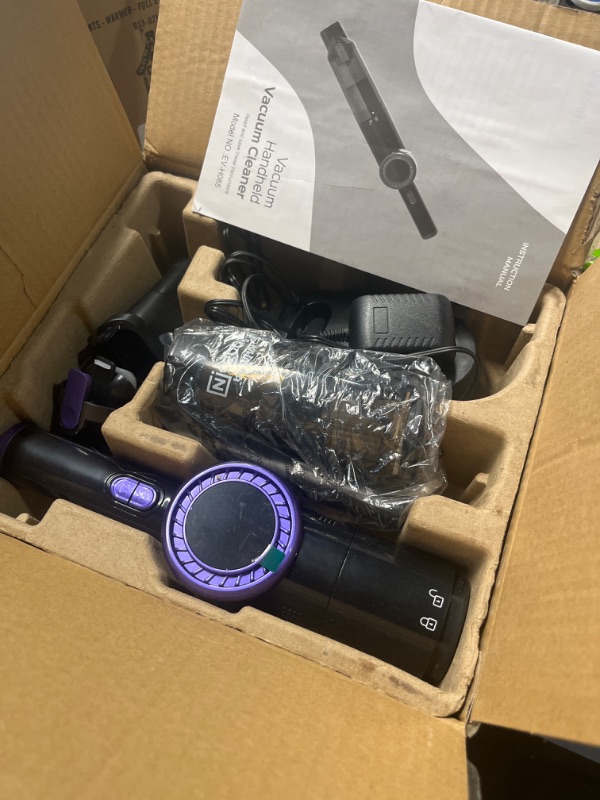 Photo 1 of Nicebay Cordless Handheld Vacuum Cleaner, 15KPA Strong Suction Portable Hand Vacuum Cleaner, LED Display Car Vacuum Cleaner, Fast Charging Dock, Rechargeable Handheld Vacuum Indigo
