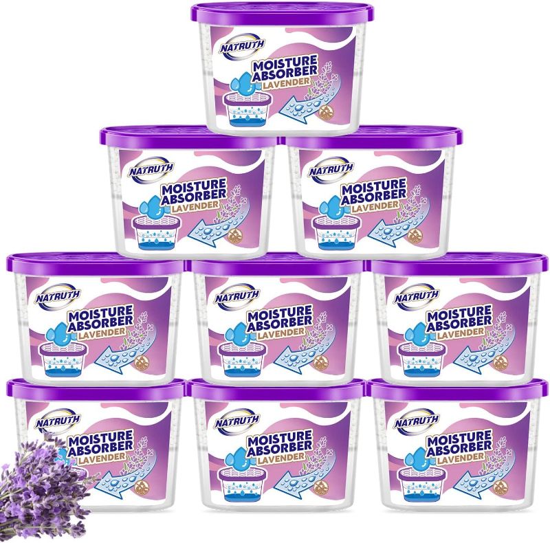 Photo 1 of ***NONREFUNABLE*** ONLY 8 IN BAG***NATRUTH Moisture Absorbers with Lavender Scent,9-Pack Portable Closet Dehumidifier, Odor Eliminator Absorber Bucket, Unscented Humidity Absorber,Cleaner Air Dehumidifier for Closet,Bathrooms