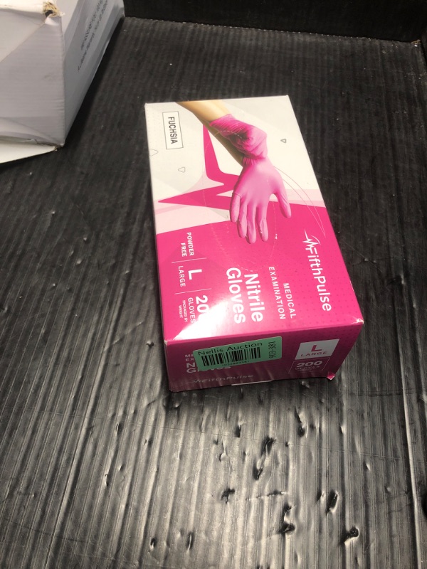 Photo 2 of *** EXP:   NONREFUNDABLE**** FACTORY SEAL***Fuchsia Hot Pink Nitrile Disposable Gloves - 200 Count - 3 Mil Nitrile Gloves Large - Powder and Latex Free Rubber Gloves - Surgical Medical Exam Gloves - Food Safe Cooking Gloves