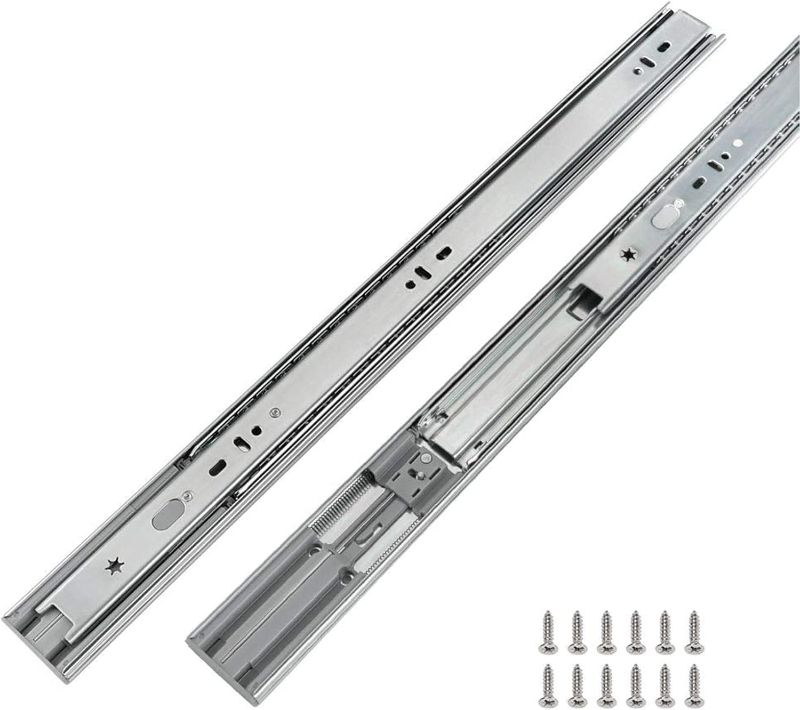 Photo 1 of *** FACTORY SEAL***LONTAN 1 Pair 12 Inch Side/Rear Mount Soft Close Drawer Slides 9.76" Extension 3 FOLD Drawer Glides - 4502S3-12 Drawer Slides Bottom Mount Heavy Duty