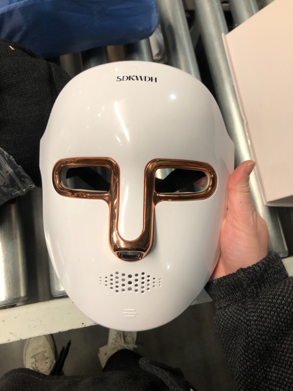 Photo 1 of (MISSING CHARGER) SDKWDH Red Light Therapy for Face, Led Face Mask Light Therapy, 7-1 Colors LED Facial Skin Care Mask, Gold