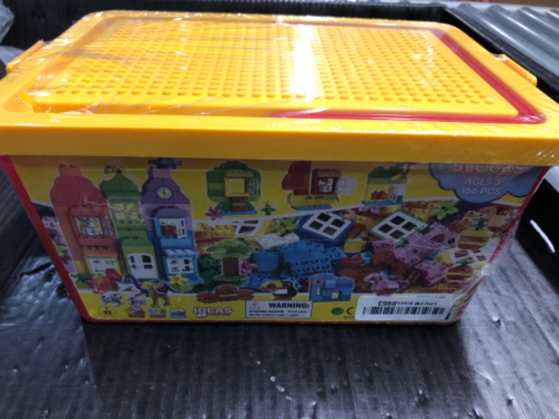 Photo 2 of *** FACTORY SEALED ***  Liberty Imports Big Building Blocks 166 Pieces with Storage Organizer Box, Large Bricks Set Educational Learning Classic Construction Toy Set for Toddlers, Kids - Compatible with Duplo