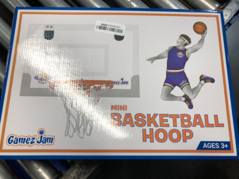 Photo 2 of ***MISSING NET/ HARDWARE***

Gamez Jam Mini Basketball Hoop for Door. Award Winning Durable Design with Noise Reduction - 2 Balls, Pump and Complete Accessories Included - Fun Gift for Kids and Adults - Easy Installation