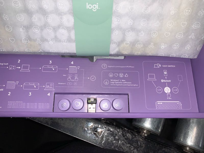 Photo 4 of ***FACTORY SEALED** 
Logitech POP Keys Mechanical Wireless Keyboard with Customizable Emoji , Durable Compact Design, Bluetooth or USB Connectivity, Multi-Device, OS Compatible - Daydream Mint