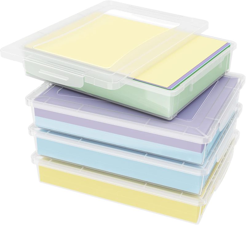 Photo 1 of ***IMAGE FOR REFERENCE***
4 Pack Plastic Multi-Purpose Storage Box with Latching Lids, Clear