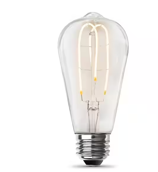 Photo 1 of ***3 PACK**
Feit Electric 40-Watt Equivalent ST19 Dimmable M Shape Filament Clear Glass E26 Vintage Edison LED Light Bulb, Soft White 2700K