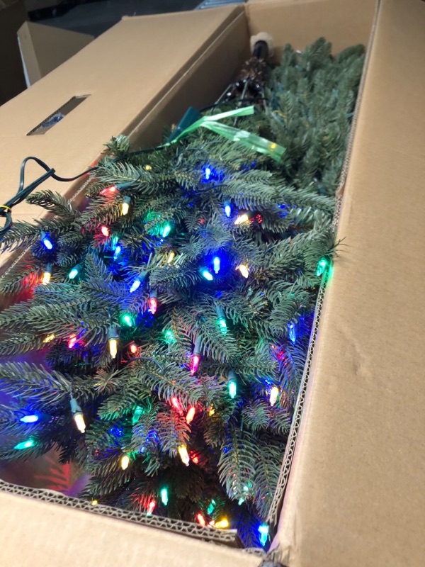 Photo 6 of ***USED - POWERS ON - UNABLE TO TEST FURTHER - LIKELY MISSING PARTS - SEE PICTURES***
Honeywell 7.5 ft Pre-Lit Artificial Christmas Tree, Regal Fir Xmas Tree with 700 Color Changing LED, 2569 PE/PVC Tips, Tree Top Connector, Entire Tree UL Certified