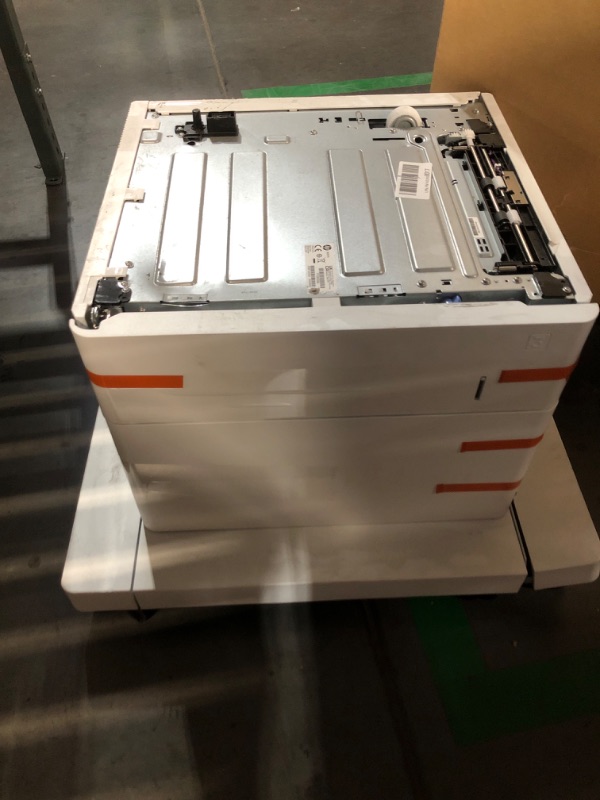 Photo 3 of ***HEAVILY USED AND DIRTY - DAMAGED - SEE PICTURES***
HP LaserJet 1x550 Paper Feeder and Cabinet, White, J8J91A