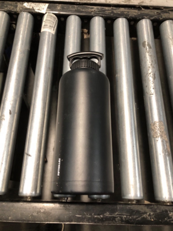 Photo 2 of ***DAMAGED ITEM ***Fifty/Fifty Growler, Double Wall Vacuum Insulated Water Bottle, Stainless Steel, 3 Finger Cap w/ Standard Top, Black, 64oz/1.9L,