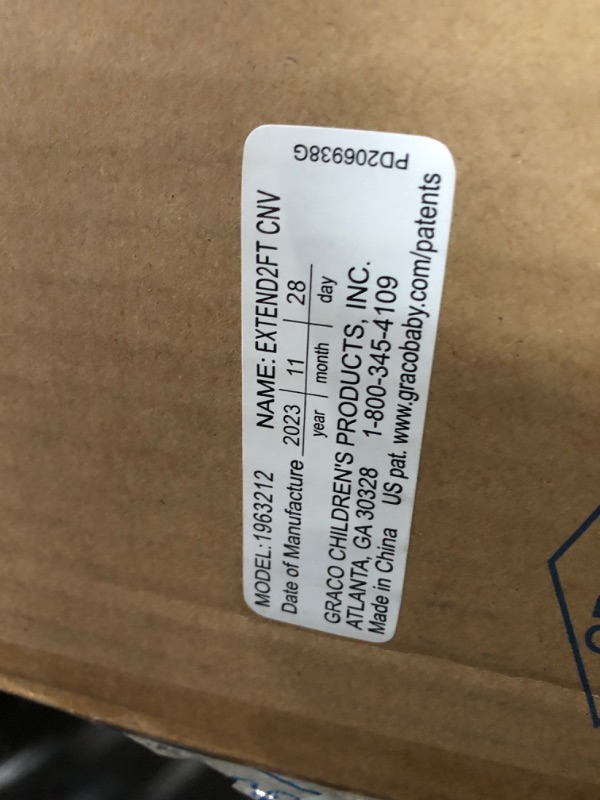 Photo 3 of Graco Extend2Fit Convertible Baby Car Seat, Rear and Forward Facing, Adjustable Extension Panel for Extra Legroom, Gotham Gotham 2-in-1