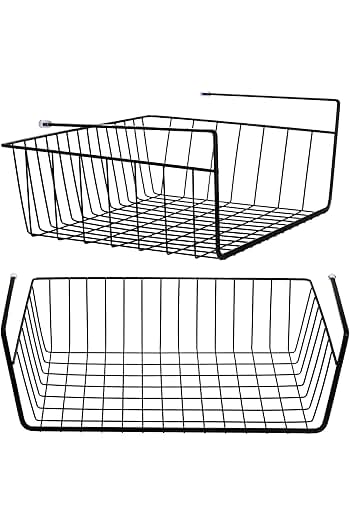 Photo 1 of (READ FULL POST) 2 Pack Black Under Shelf Wire Basket,